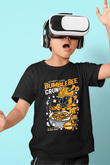 Bumblebee Crunch Baskılı Unisex Siyah Çocuk Tişört
