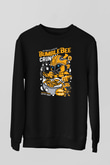 Bumblebee Crunch Baskılı Unisex Siyah Sweatshirt