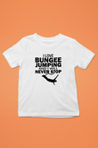 Bungee Jumping Baskılı Unisex Beyaz Çocuk Tişört - Tshirt