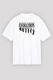 Bungee Jumping Baskılı Unisex Beyaz Oversize Tişört - Tshirt