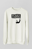 Bungee Jumping Baskılı Unisex Ekru Sweatshirt