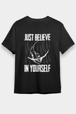 Bungee Jumping Baskılı Unisex Siyah Tişört - Tshirt