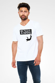 Bungee Jumping Baskılı Unisex V Yaka Tişört - Tshirt