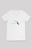 Bungee Jumping Baskılı Unisex V Yaka Tişört - Tshirt