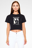 Burzum Baskılı Unisex Siyah Crop Top Tişört