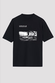 Burzum Baskılı Unisex Siyah Oversize Tişört