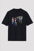 Burzum Baskılı Unisex Siyah Oversize Tişört