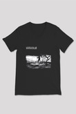 Burzum Baskılı Unisex Siyah V Yaka Tişört