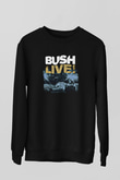 Bush Baskılı Unisex Siyah Sweatshirt
