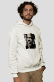 Busta Rhymes Baskılı Unisex Beyaz Kapüşonlu Sweatshirt