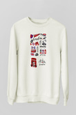 Büyük Britanya Beyaz Unisex Sweatshirt