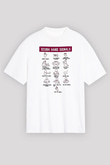 Buz Hokeyi Baskılı Unisex Beyaz Oversize Tişört - Tshirt
