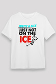 Buz Hokeyi Baskılı Unisex Beyaz Tişört - Tshirt