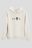 Buz Hokeyi Baskılı Unisex Ekru Hoodie