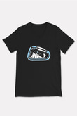 Buz Hokeyi - Ice Hockey Baskılı Unisex Siyah V Yaka Tişört