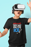 Buz Hokeyi - Ice Hockey Baskılı Unisex Siyah Çocuk Tİşörtü - Tshirt
