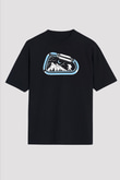 Buz Hokeyi - Ice Hockey Baskılı Unisex Siyah Oversize Tişört