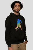 Buz Hokeyi - Ice Hockey Baskılı Unisex Siyah Hoodie