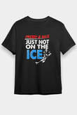 Buz Hokeyi - Ice Hockey Baskılı Unisex Siyah Tişört - Tshirt