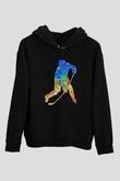 Buz Hokeyi - Ice Hockey Baskılı Unisex Siyah Hoodie