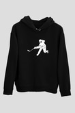 Buz Hokeyi - Ice Hockey Baskılı Unisex Siyah Hoodie