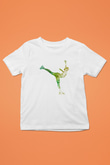 Buz Pateni Baskılı Unisex Beyaz Çocuk Tişört - Tshirt