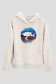 Buz Pateni Baskılı Unisex Ekru Hoodie