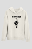 Buz Pateni Baskılı Unisex Ekru Hoodie