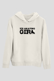 Buz Pateni Baskılı Unisex Ekru Hoodie