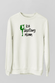 Buz Pateni Baskılı Unisex Ekru Sweatshirt