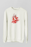 Buz Pateni Baskılı Unisex Ekru Sweatshirt