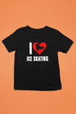 Buz Pateni - Ice skating Baskılı Unisex Siyah Çocuk Tİşörtü - Tshirt
