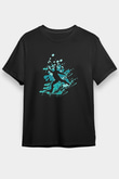 Buz Pateni - Ice skating Baskılı Unisex Siyah Tişört - Tshirt