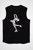 Buz Pateni - Ice skating Baskılı Unisex Siyah Kolsuz Tişört
