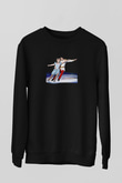 Buz Pateni - Ice skating Baskılı Unisex Siyah Sweatshirt