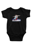 Buz Pateni - Ice skating Baskılı Unisex Siyah Bebek Body - Zıbın