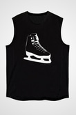 Buz Pateni - Ice skating Baskılı Unisex Siyah Kolsuz Tişört