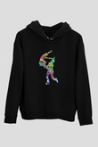 Buz Pateni - Ice skating Baskılı Unisex Siyah Hoodie