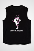 Buz Pateni - Ice skating Baskılı Unisex Siyah Kolsuz Tişört