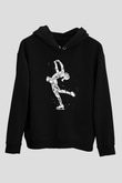 Buz Pateni - Ice skating Baskılı Unisex Siyah Hoodie
