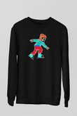 Buz Pateni - Ice skating Baskılı Unisex Siyah Sweatshirt