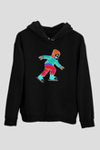Buz Pateni - Ice skating Baskılı Unisex Siyah Hoodie