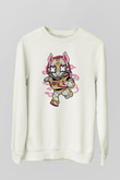 Buzz Fortnite Baskılı Unisex Beyaz Sweatshirt