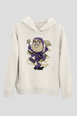 Buzz Skateboard Baskılı Unisex Beyaz Hoodie