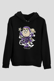 Buzz Skateboard Baskılı Unisex Siyah Hoodie