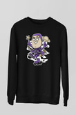 Buzz Skateboard Baskılı Unisex Siyah Sweatshirt