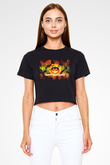 Cadılar Bayramı-Halloween Siyah Crop Top Tişört