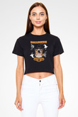 Cadılar Bayramı-Halloween Siyah  Crop Top Tişört