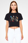 Cadılar Bayramı-Halloween Siyah Crop Top Tişört