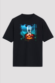 Cadılar Bayramı-Halloween Siyah Unisex Oversize Tişört T-Shirt
